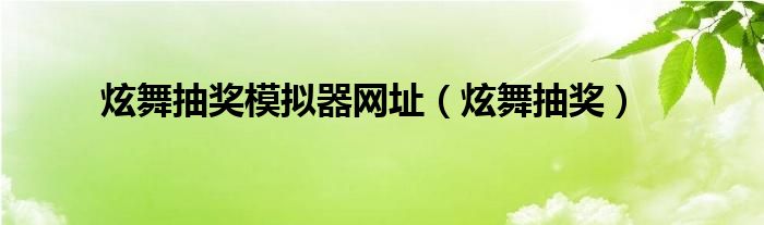 炫舞端游抽奖（炫舞抽奖模拟器怎么弄）