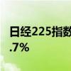 日经225指数早盘收跌4.6%，东证指数收跌5.7%