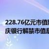 228.76亿元市值限售股今日解禁，复旦微电、厦钨新能、重庆银行解禁市值居前