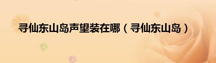 寻仙手游东山岛破阵寻人任务（寻仙手游东山岛的探索任务在哪里）