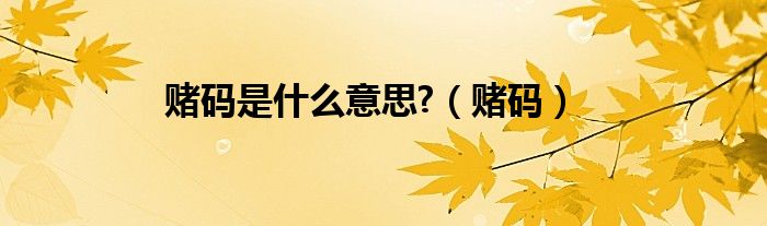 码量 赌博（赌博码量什么意思）
