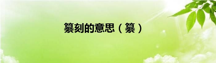 刻纂意思（篆刻是什么书法）