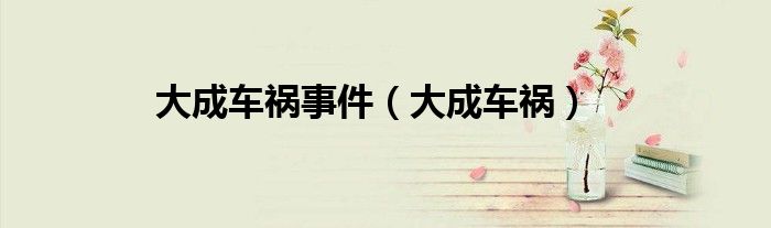 大成车祸案件（大成街发生车祸新闻报道）