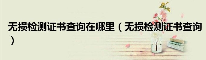 无损检测证书查询及打印（无损检测证书全国通用吗）