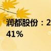 润都股份：2024年上半年净利润同比减少45.41%