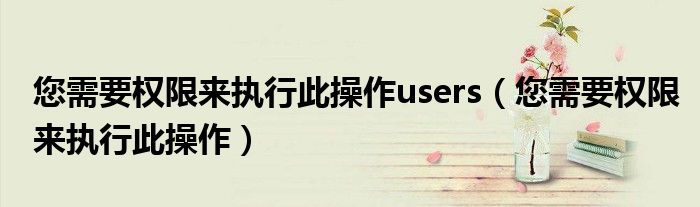用户没有执行此操作权限（您需要权限来执行此操作）