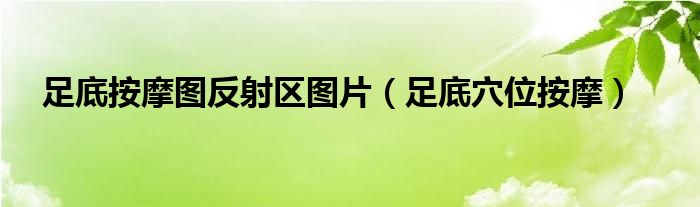 足底按摩的反射区（足底按摩每个反射区的作用）