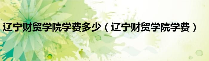 辽宁财贸学院全部学费总共多少（辽宁财贸学院学费多少）