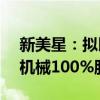 新美星：拟以1.15亿元转让全资子公司德大机械100%股权