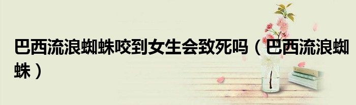 巴西流浪蜘蛛咬到男生（巴西流浪蜘蛛咬到女生会致死吗）