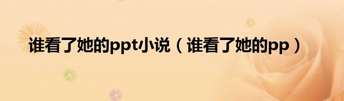 谁看了她的ppt小说（谁看了她的pp）