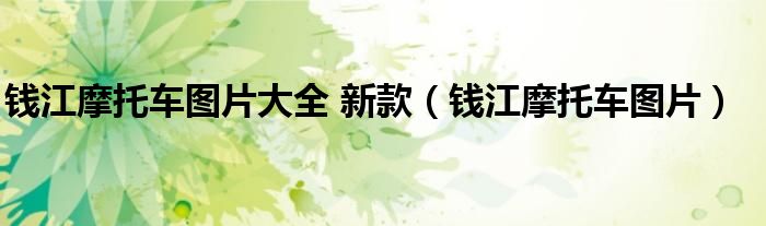 钱江摩托车新款图片（钱江摩托车图片）