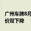 广州车牌8月个人平均成交价、个人最低成交价双下降