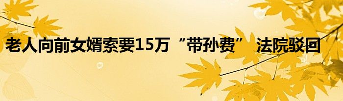 老人向着老大,老人归老二怎么办（老人向他的子女索要带孙费）