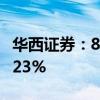 华西证券：8月1-29日新房成交面积同比下滑23%