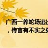 广西一养蛇场逃出大量眼镜蛇？当地林业局：部分幼蛇外逃，传言有不实之处