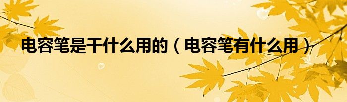 充电电容笔原理（充电电容笔与普通电容笔区别）