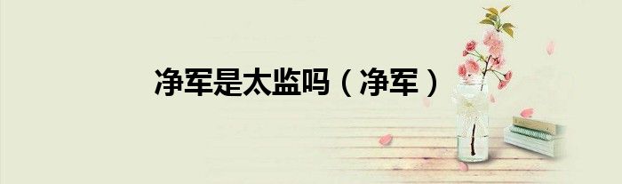 净身太监是什么意思（净是什么人物）
