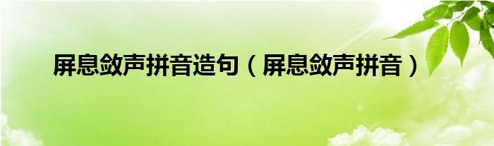 屏息敛声什么短语（屏息敛声造句大全）