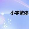 小字繁体字怎么写好看（小字繁体）