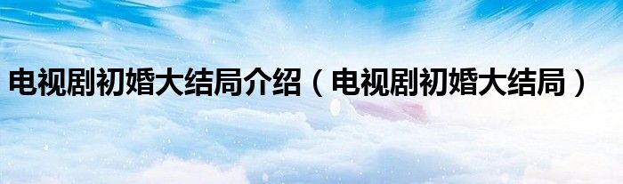 电视连续剧初婚大结局最后一集（电视剧《初婚》大结局）