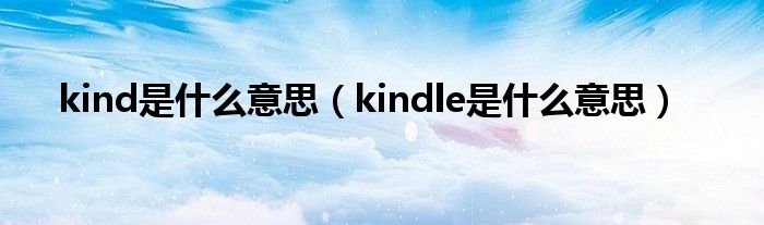 kindle这个单词是什么意思（kinds什么意思啊）