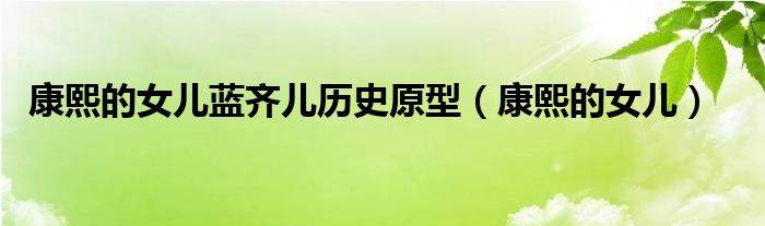 康熙女儿蓝齐儿墓（康熙女儿蓝齐儿个人简历）