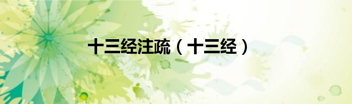 十三经注疏是哪十三经（十三经注疏记忆口诀）