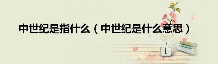 中世纪指什么世纪（中世纪是指什么）