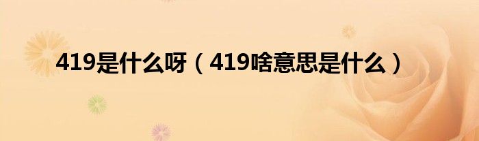 419是什么意思啊（419是个什么含义）