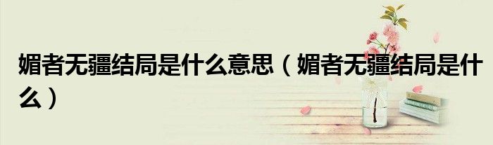 媚者无疆的作者还写了什么书（媚者无疆的结局揭秘）