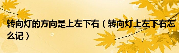 转向灯是下左上右（转向灯向上是左还是右）