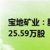 宝地矿业：股东拟减持公司股份合计不超过125.59万股