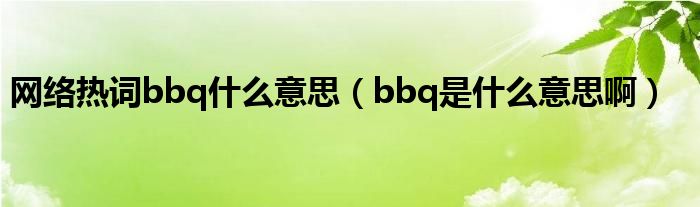 bbq是什么意思梗抖音（bbq 啥意思）