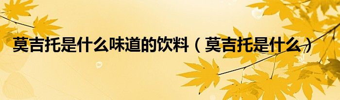 莫吉托是饮料吗（莫吉托什么味道好喝）