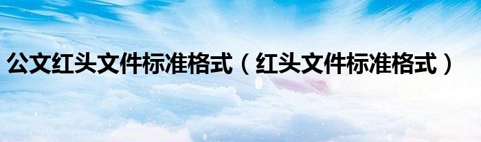 红头文件标准（红头文件规范的完整格式）