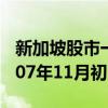 新加坡股市一度涨0.5%至3,644.59点，创2007年11月初以来高位
