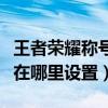 王者荣耀称号在哪里设置显示（王者荣耀称号在哪里设置）