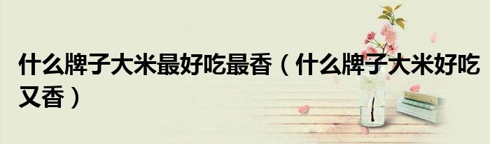 半天妖用的是什么牌子的大米（什么牌子的大米好吃又香）