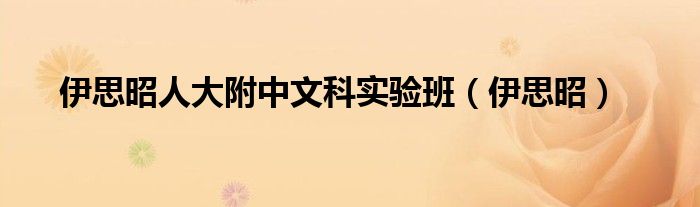 人大附中 王思思（人大附中伊嘉）
