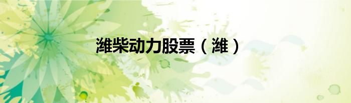潍柴动力股票实时行情（潍柴动力股票新消息）