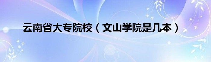 云南文山学院全国排名（文山的大专院校）