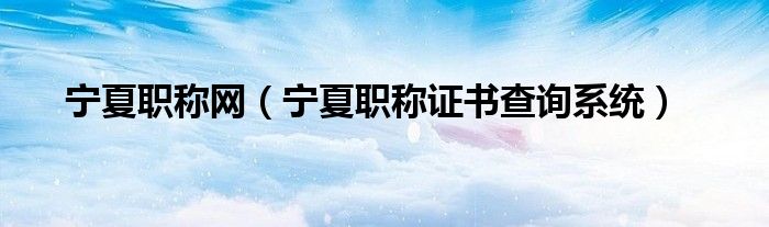 宁夏职称评定证明怎么开（宁夏职称评定证书查询）