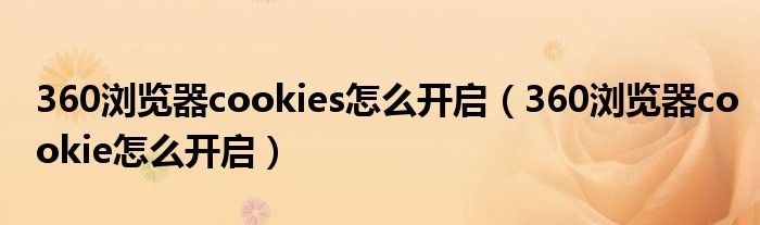 360浏览器cookies在哪里打开（360浏览器cookies在哪）