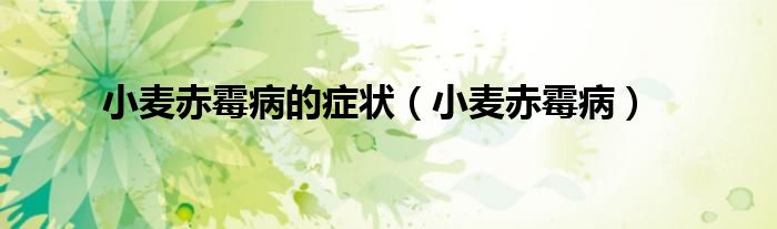 小麦赤霉病症状有哪些（小麦赤霉病的症状表现）