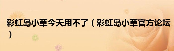 彩虹岛小草设置（彩虹岛小草为什么没有了）