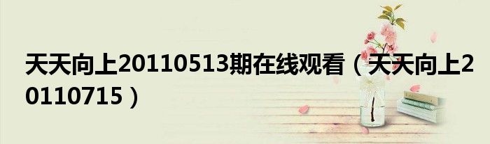 天天向上20110513期在线观看（天天向上20110715）