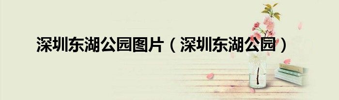 深圳东湖公园地图（深圳东湖公园地址）