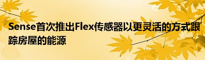 Sense首次推出Flex传感器以更灵活的方式跟踪房屋的能源