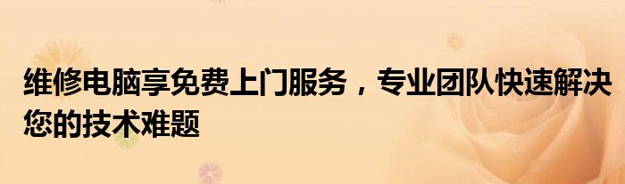 电脑维修上门服务平台（电脑维修上门服务价格表）